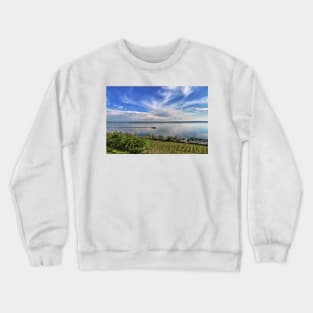 A Tourist Vessel in Spring Time on Lake Constance Crewneck Sweatshirt